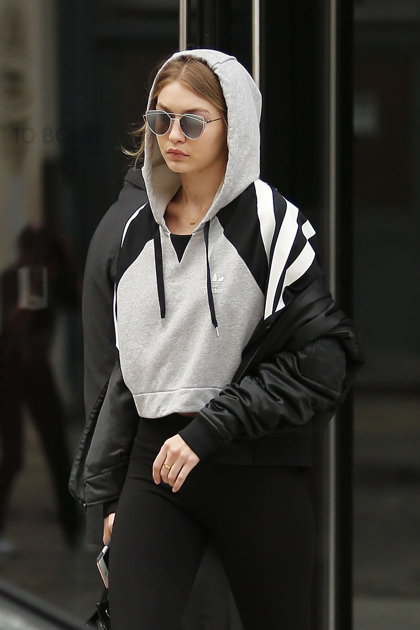 Gigi Hadid in Tights Leaves her apartment 29