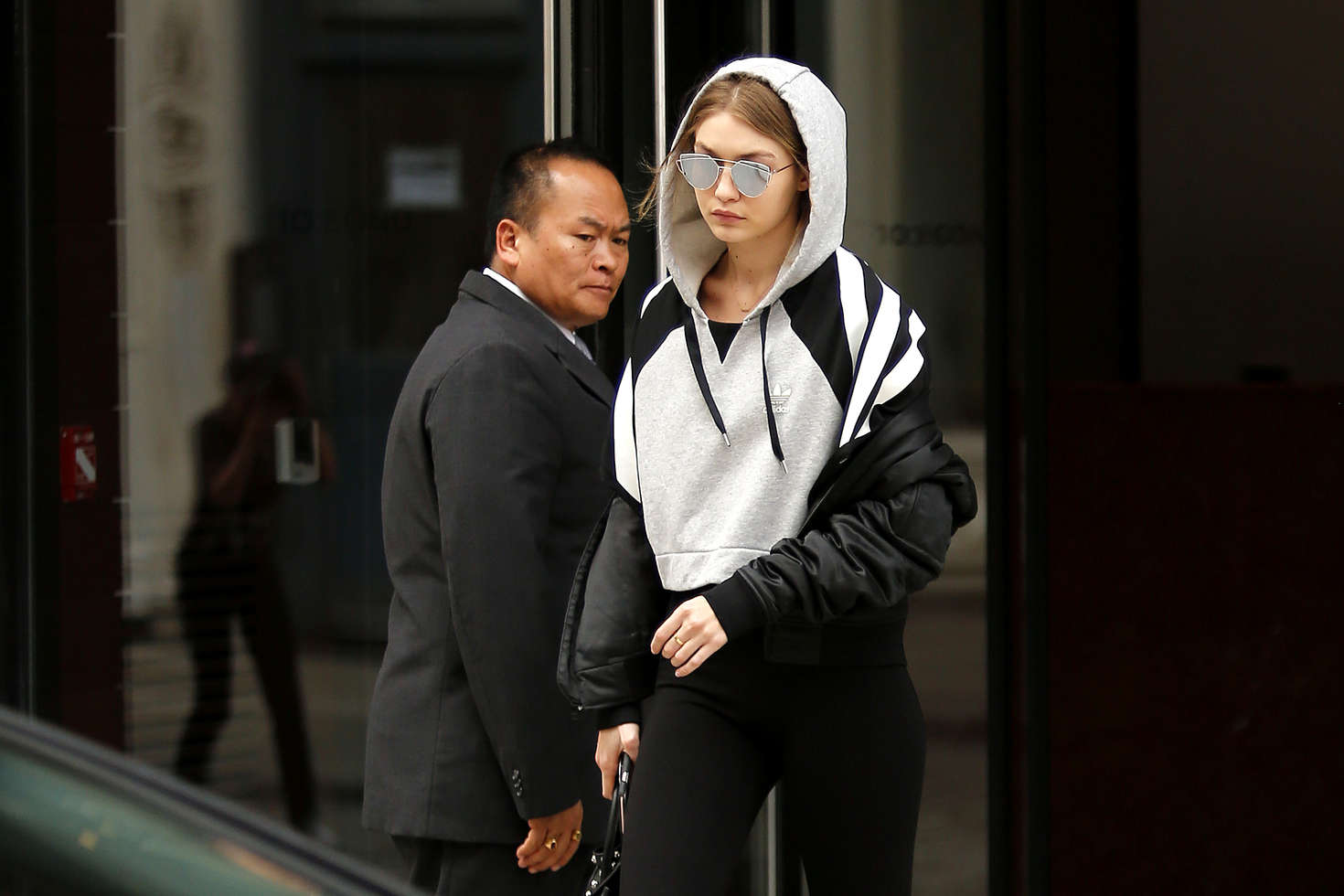 Gigi Hadid in Tights Leaves her apartment 15