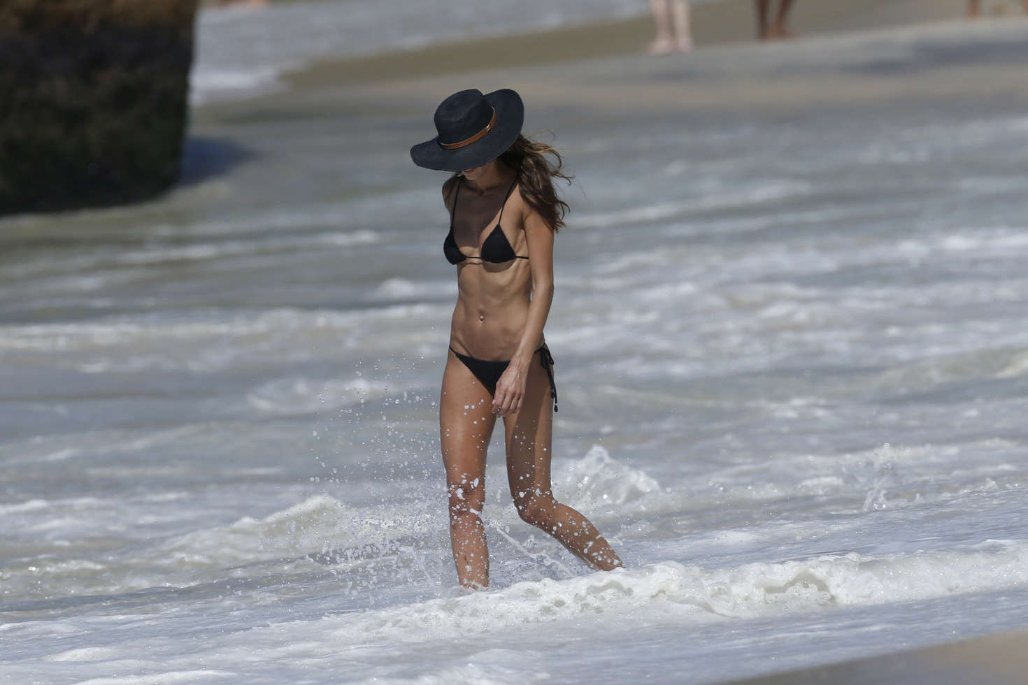 Izabel Goulart in Black Bikini 2016 05