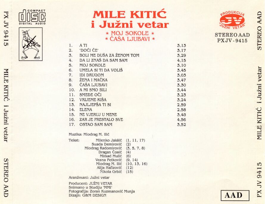Mile Kitic 1994 Moj sokole cd zadnja