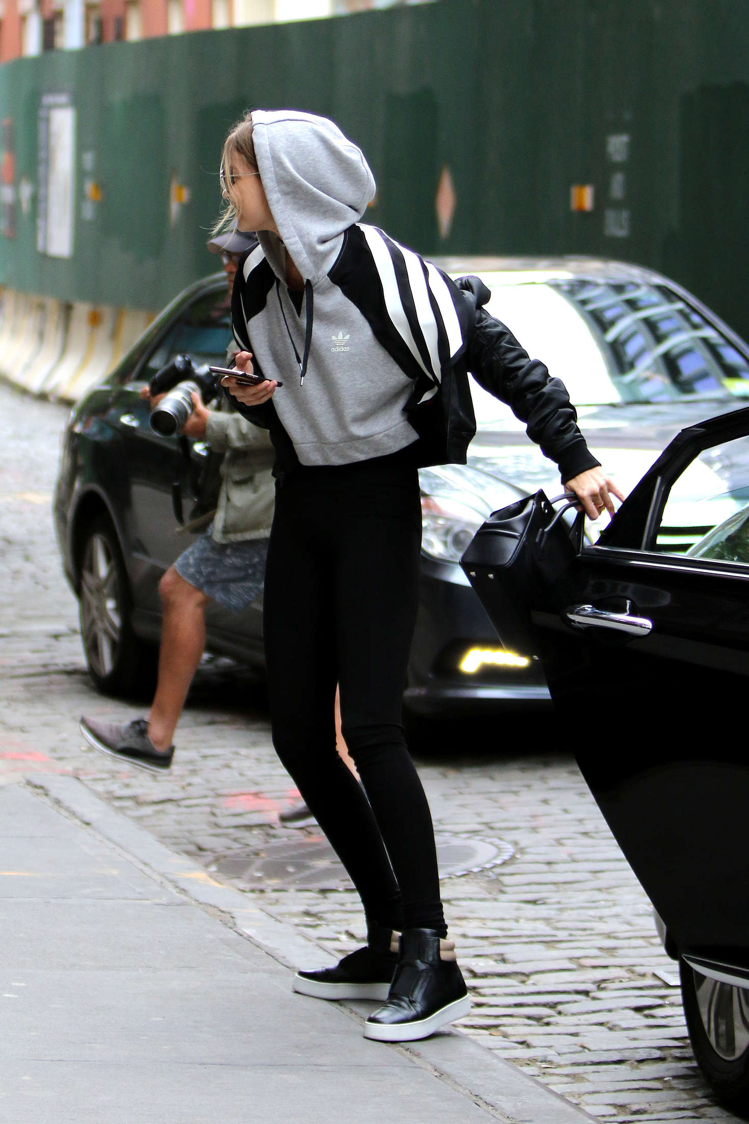Gigi Hadid in Tights Leaves her apartment 21